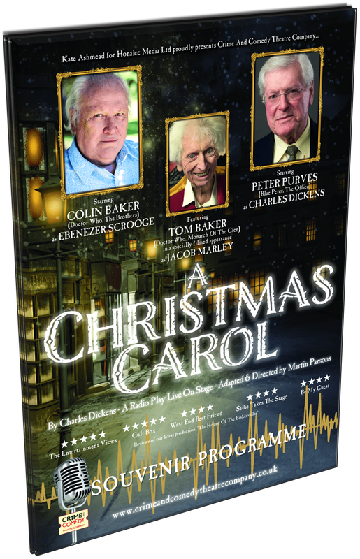 "A CHRISTMAS CAROL" theatre programme, starring Colin Baker (Doctor Who) & Peter Purves (Blue Peter)