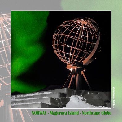 Wandbild Norwegen -
Nordkap Globe bei Nacht