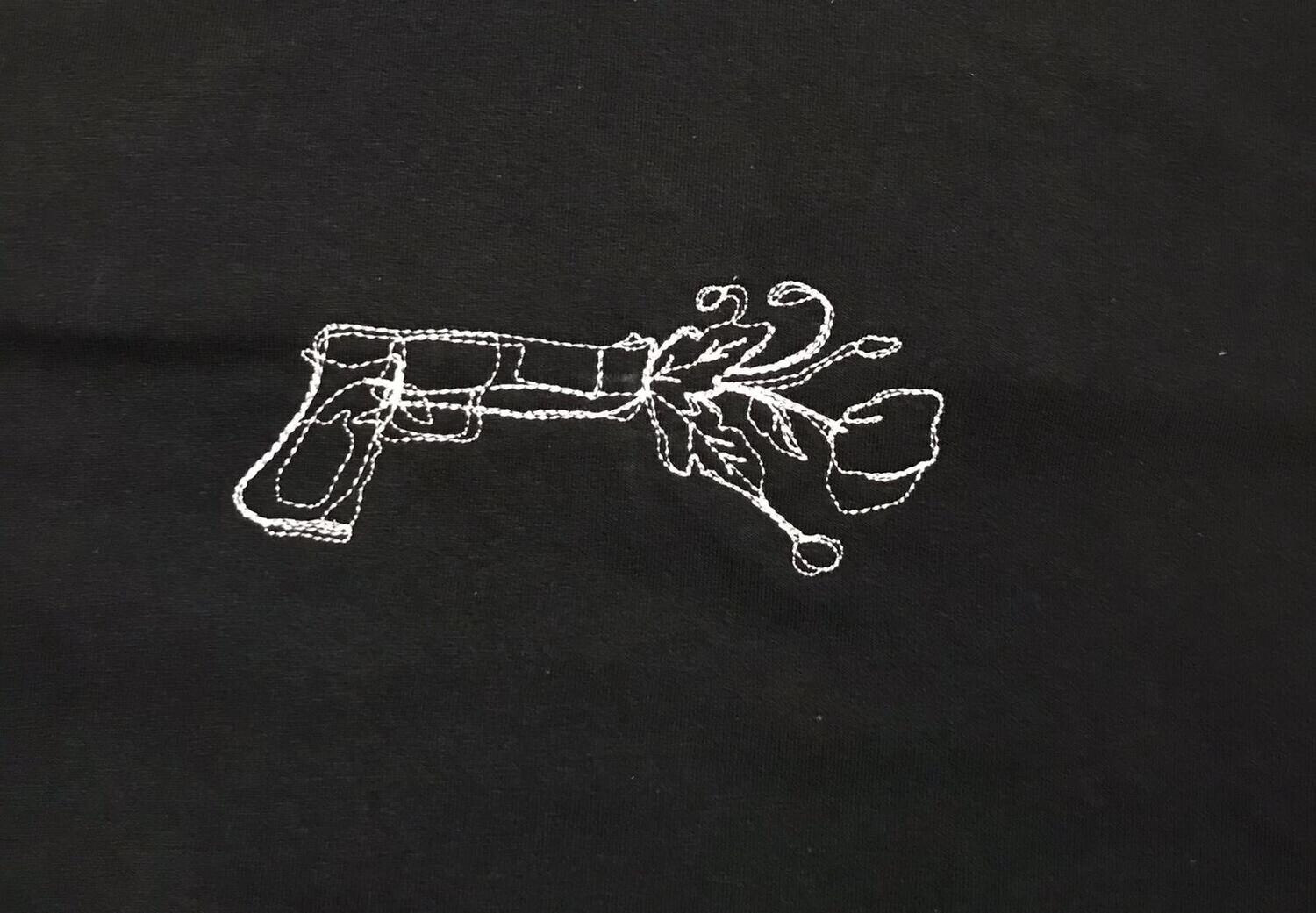 "flowers pistol" T-shirt