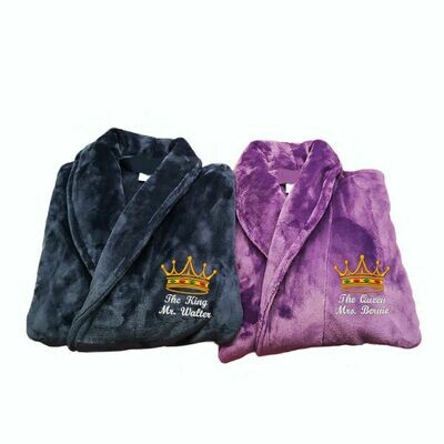 King & Queen Robes Customizable Set 2 Robes Bride and Groom Wedding Gift