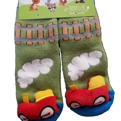 Plush Stuffed Animal Socks Lil Traveler Comfortable Warm Train Toddler Discovery Feet Finders