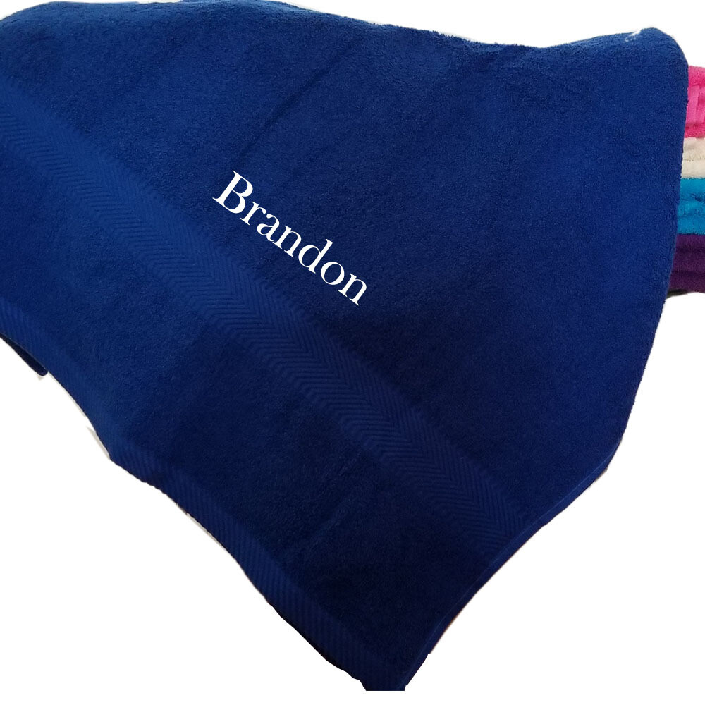 Personalized Monogrammed Bath Towels Embroidered 35 x 65 Soft Plush Absorbent