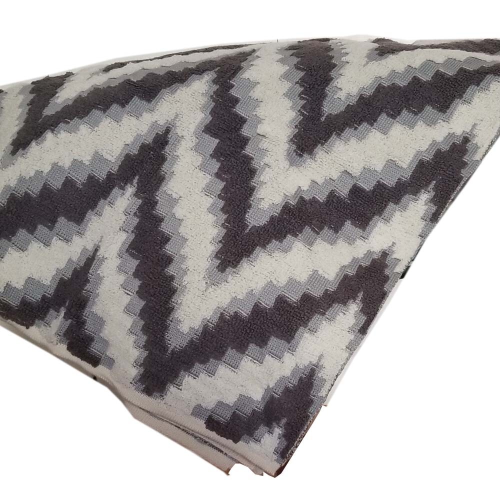 Throw Blanket Grey White Plush Warm 50” x 60” inches Zigzag Pattern