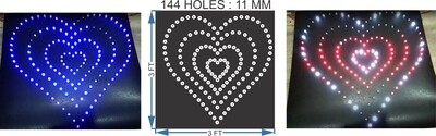 HEART 3X3 FEET 144 HOLES