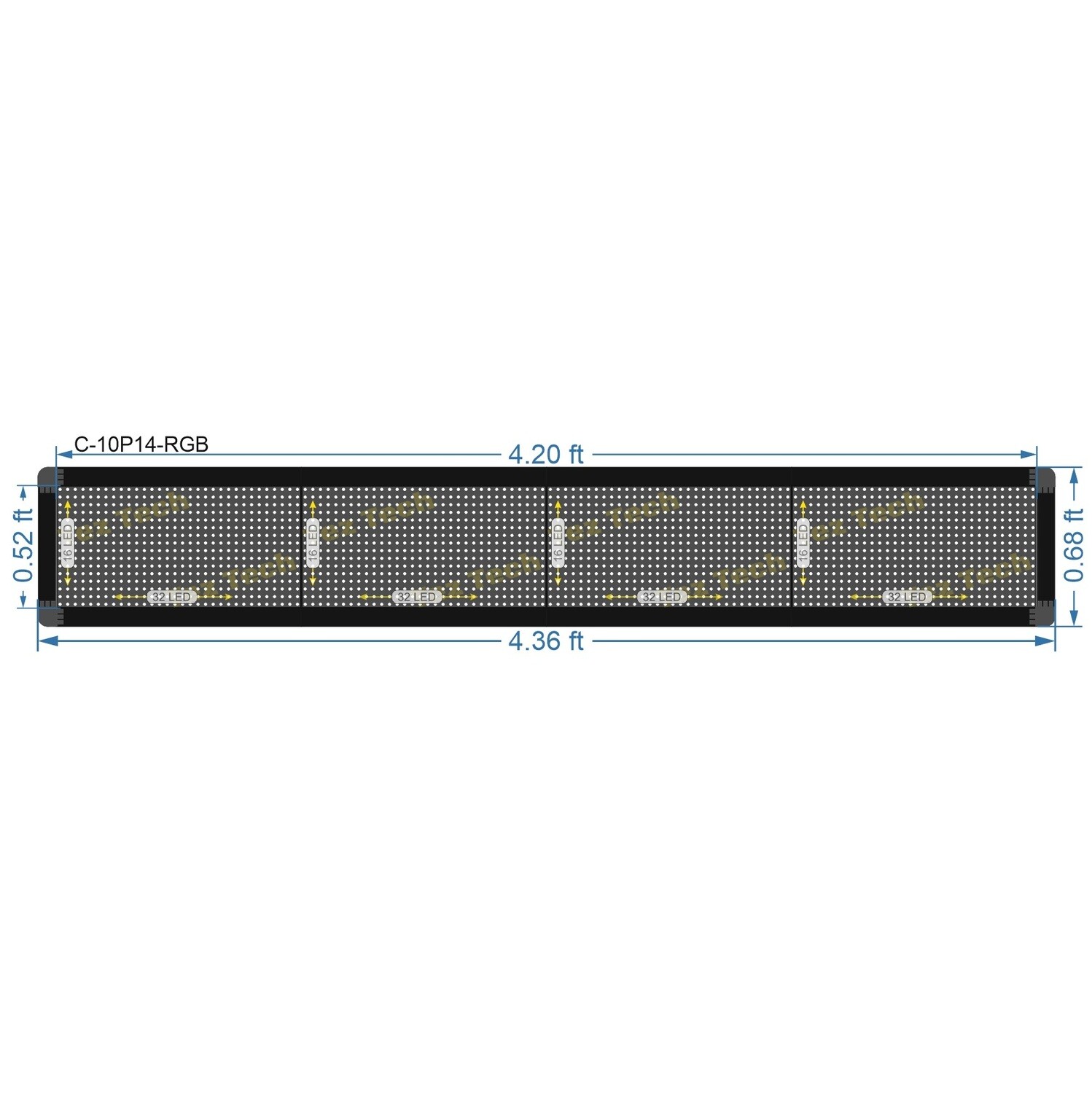 0.5X4 FEET RGB