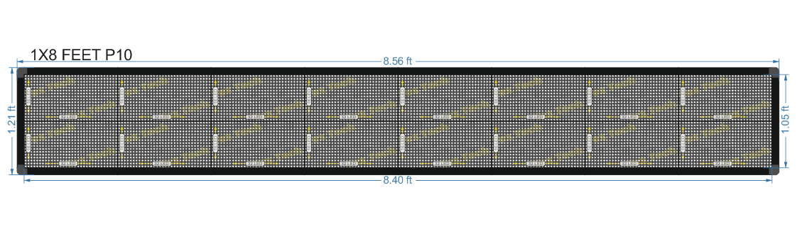 1X8 FEET P10 RGB