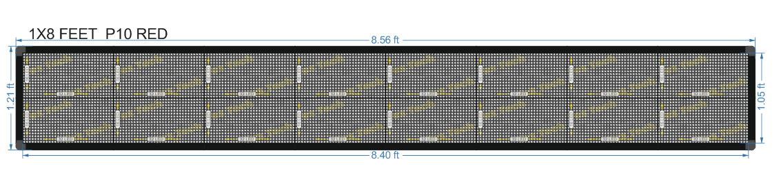 1X8 FEET P10 SINGLE COLOR