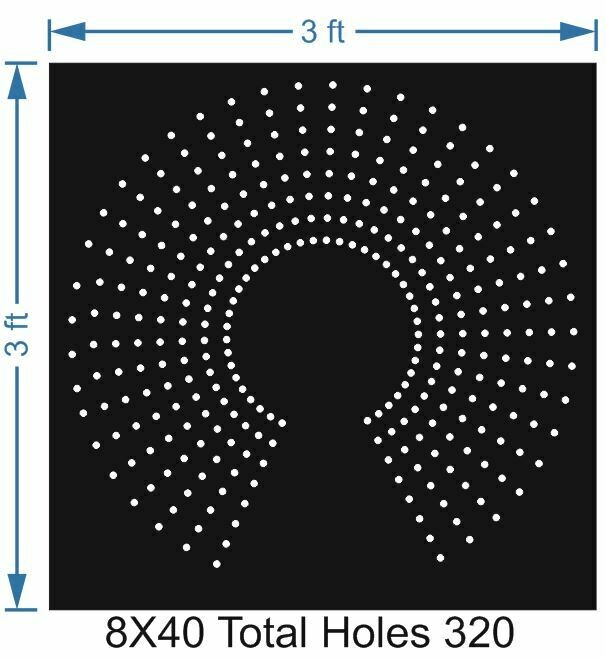 TFCR29	4X4 FEET 8X40 HOLES DEGREE CIRCLE TOTAL HOLES=320