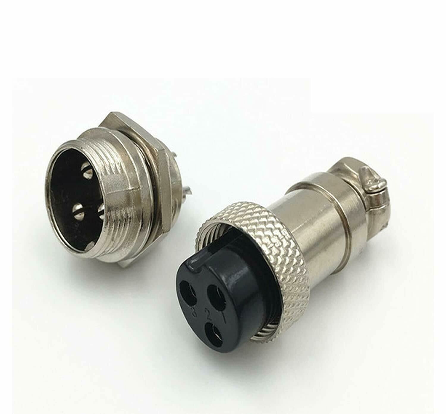 (RDCNN5) (RDCNN6) 3 PIN Thread Male Female Panel Metal Aviation Wire Connector Plug CNC (3pin) 50PR