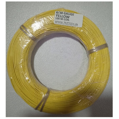 (CW1) 8/38  YELLOW WIRE 100 METER COIL