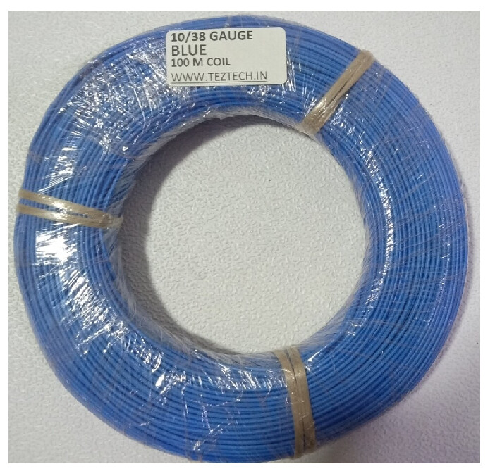 (CW10) 10/38 BLUE WIRE 100 METER COIL