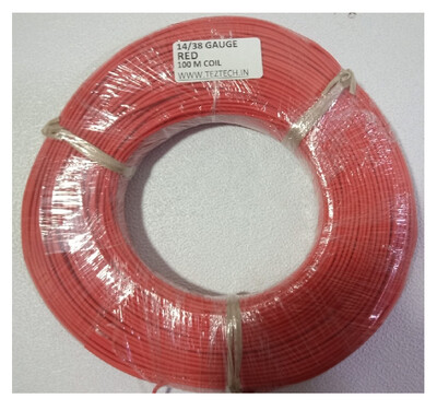 (CW18) 14/38  RED WIRE 100 METER COIL