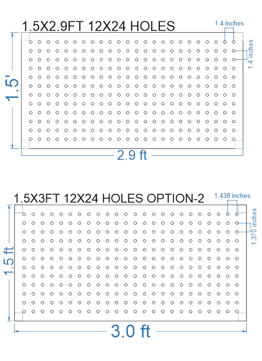 SCR71 1.5X3 FEET 12X24 HOLES SCREEN TOTAL HOLES=288