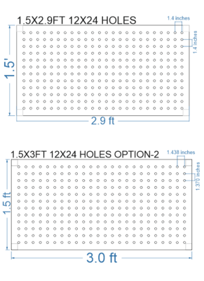 SCR71 1.5X3 FEET 12X24 HOLES SCREEN TOTAL HOLES=288