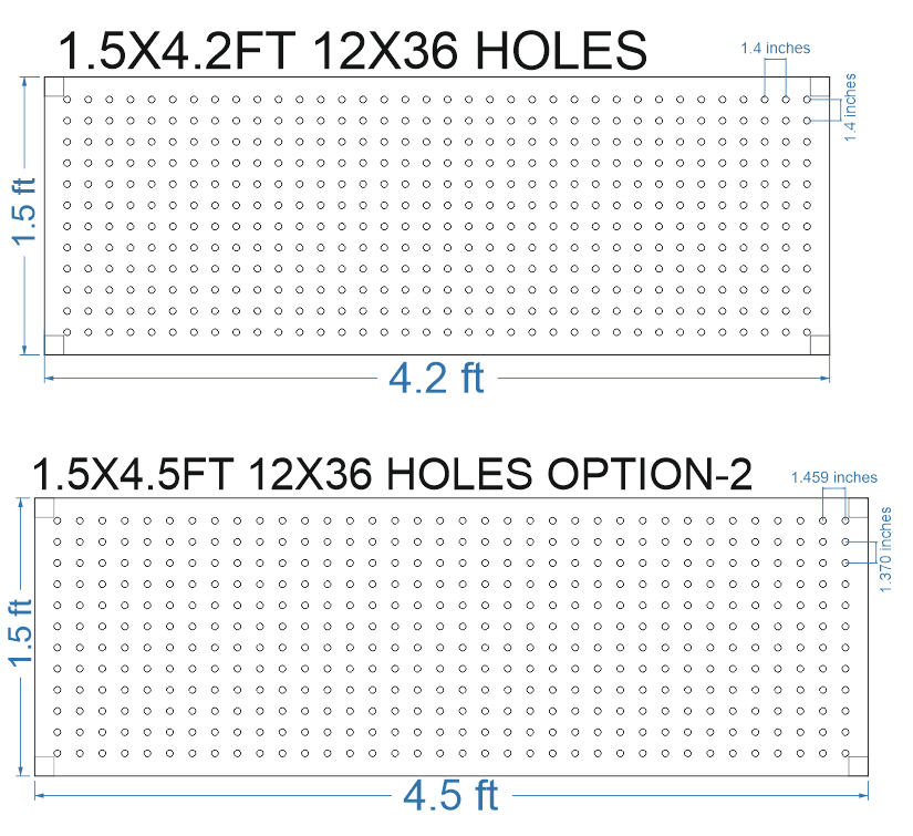 SCR72 1.5X4.5 FEET 12X36 HOLES SCREEN TOTAL HOLES=432