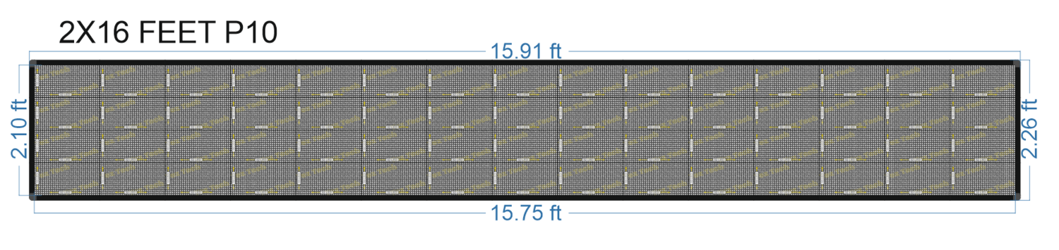 2X16 FEET P10 SINGLE COLOR