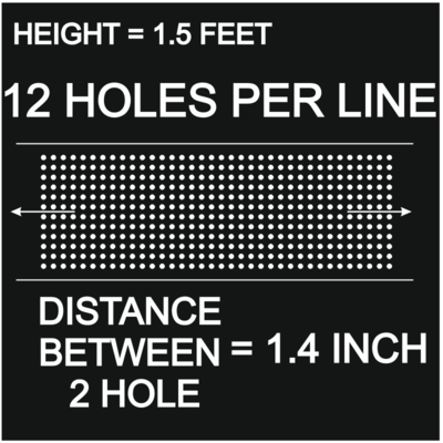 1.5 FEET___12 HOLE PER LINE