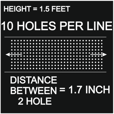 1.5 FEET___10 HOLES PER LINE