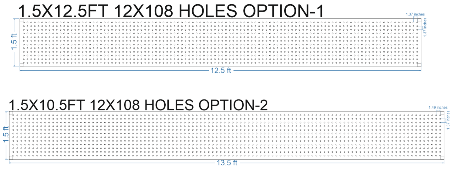 SCR78 1.5X13.5 FEET 12X108 HOLES SCREEN TOTAL HOLES=1296