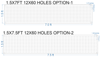SCR74 1.5X7.5 FEET 12X60 HOLES SCREEN TOTAL HOLES=720