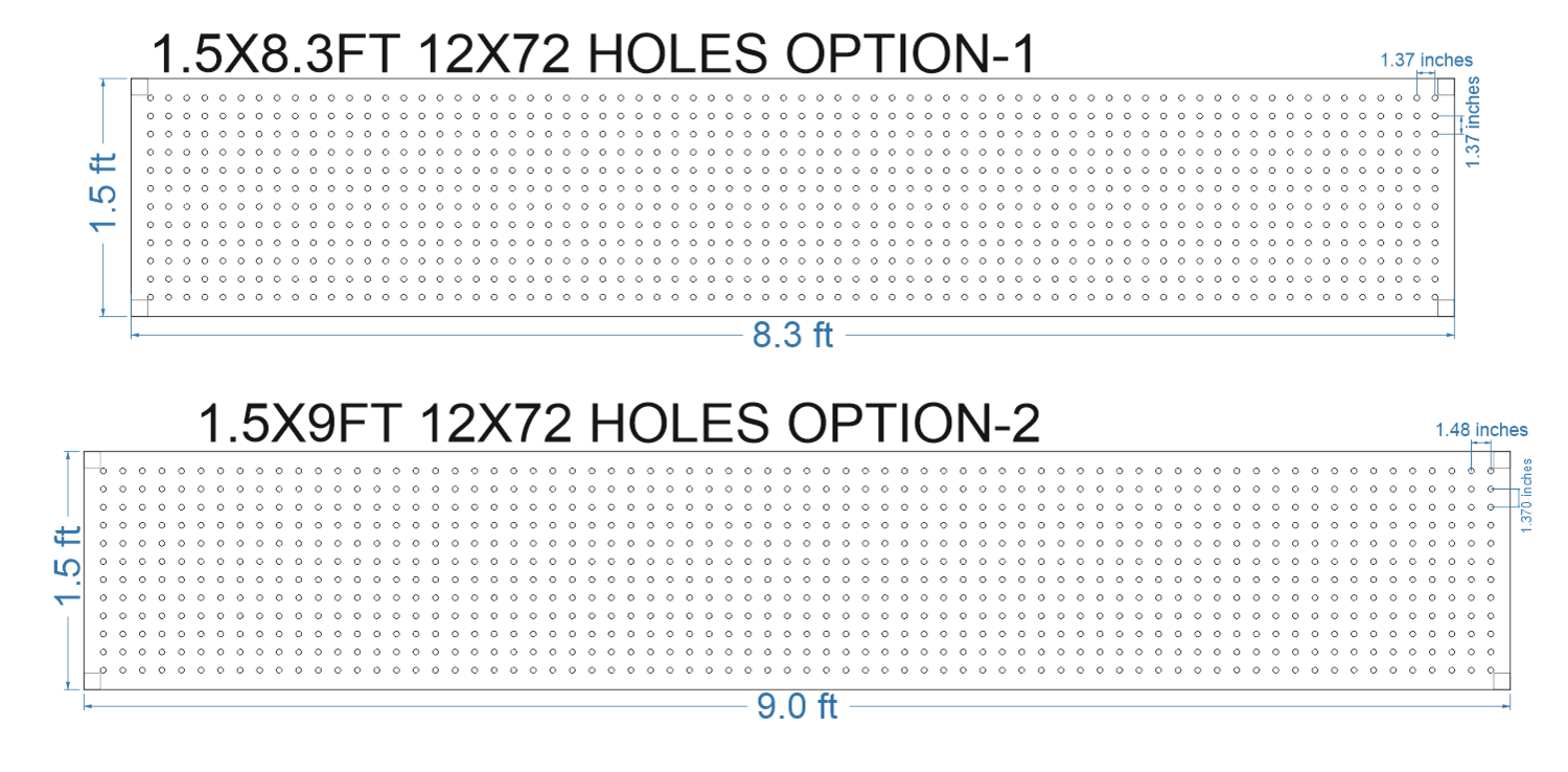 SCR75 1.5X9 FEET 12X72 HOLES SCREEN TOTAL HOLES=864