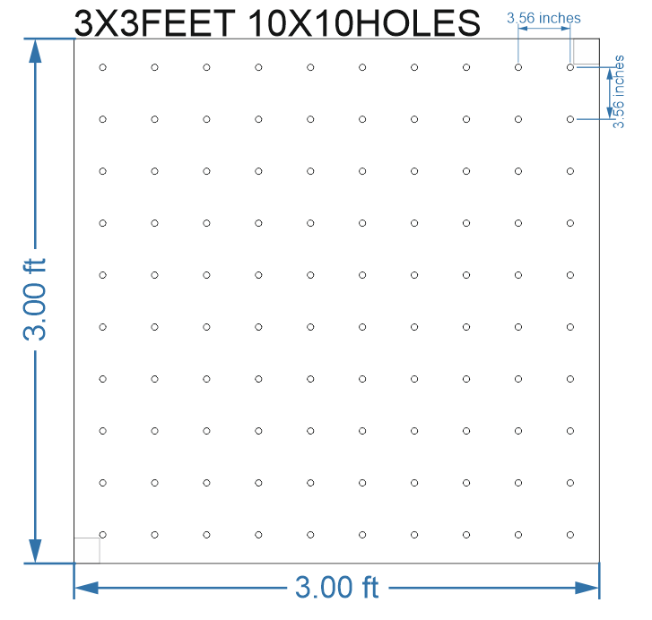 SCR402 	3X3 FEET 10X10 HOLES SCREEN TOTAL HOLES=100