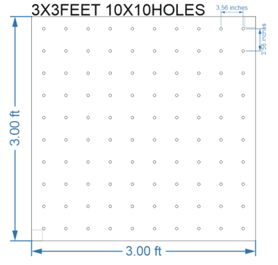 SCR402 	3X3 FEET 10X10 HOLES SCREEN TOTAL HOLES=100