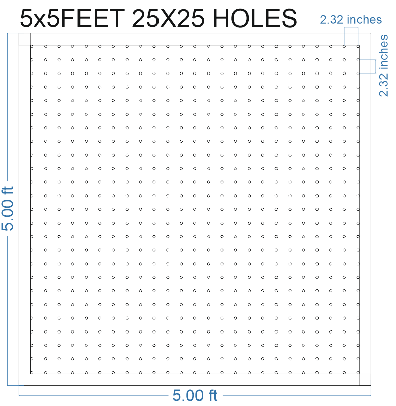 SCR274 5X5 FEET 25X25 HOLES SCREEN IN 2PARTS TOTAL HOLES=625
