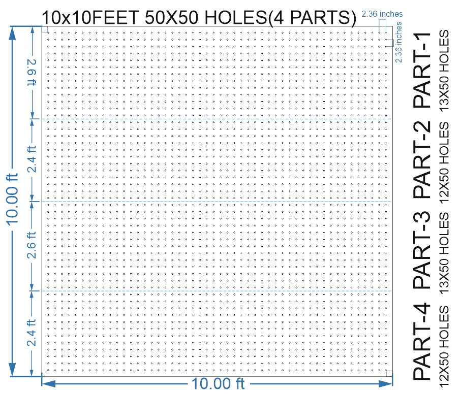 SCR277 10X10 FEET 50X50 HOLES SCREEN TOTAL HOLES=2500