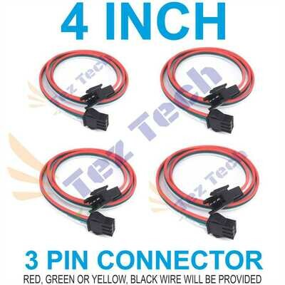 (RMCNN47) 4 INCH MALE-FEMALE 3 PIN CONNECTOR