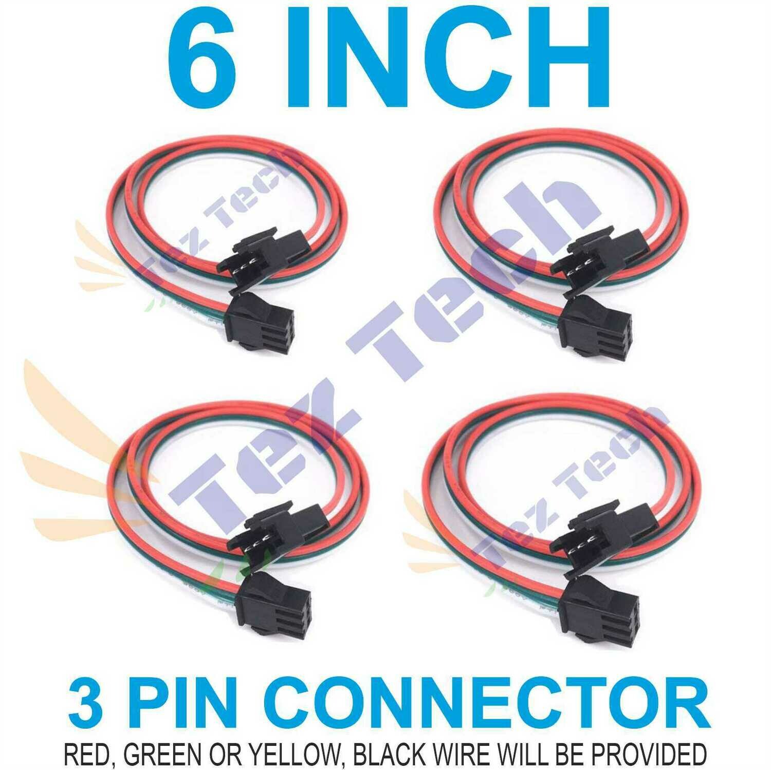 (RMCNN48) 6 INCH MALE-FEMALE 3 PIN CONNECTOR
