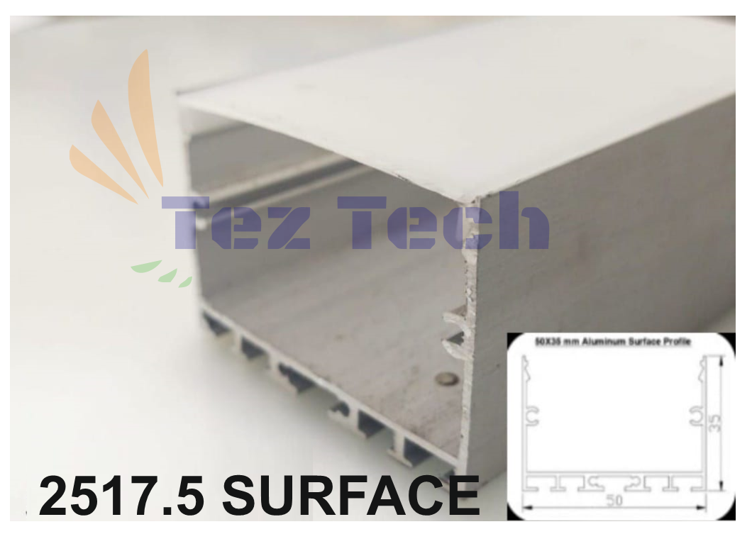(2 METER) 2517.5 SURFACE LED ALUMINIUM PROFILE