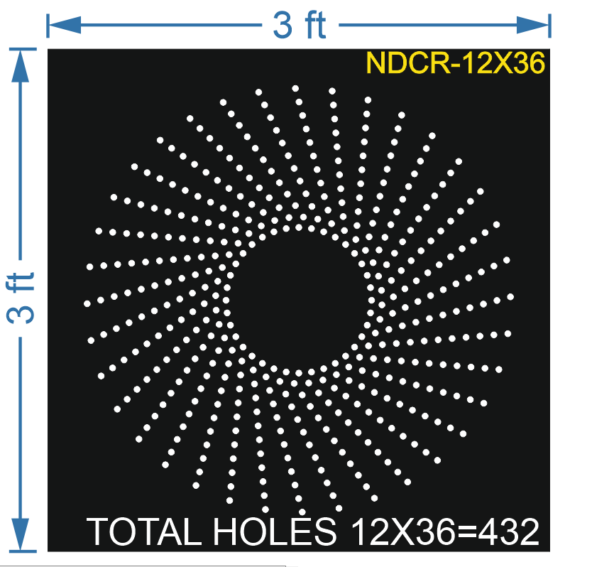 CRC125	3X3 FEET 12X36 HOLES CIRCLE POLYSHEET
