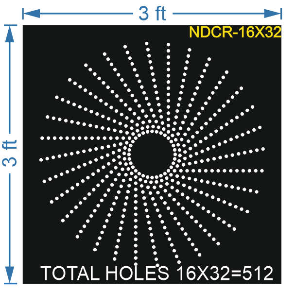 CRC119	3X3 FEET 16X32 HOLES CIRCLE POLYSHEET