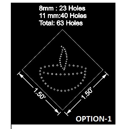 15M2 DIPAK 1.5X1.5 FEET 63 HOLES