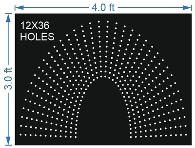 HCR62	3X4 FEET 12X36 HOLES HALF CIRCLE TOTAL HOLES=432 SUN