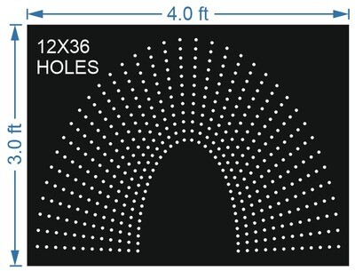 HCR62 3X4 FEET 12X36 HOLES HALF CIRCLE TOTAL HOLES=432 SUN