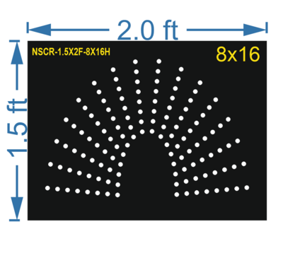 HCR41	1.5X2 FEET 8X16 HOLES HALF CIRCLE TOTAL HOLES=128 SUN