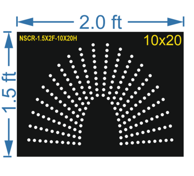 HCR42	1.5X2 FEET 10X20 HOLES HALF CIRCLE TOTAL HOLES=200 SUN