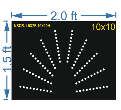 HCR43	1.5X2 FEET 10X10 HOLES HALF CIRCLE TOTAL HOLES=100 SUN