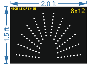 HCR44	1.5X2 FEET 8X12 HOLES HALF CIRCLE TOTAL HOLES=96 SUN