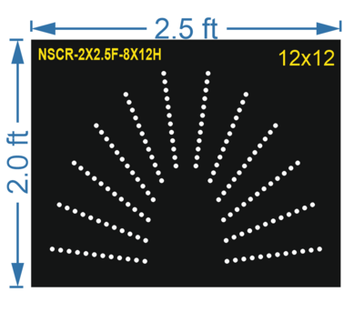 HCR48	2X2.5 FEET 12X12 HOLES HALF CIRCLE TOTAL HOLES=144 SUN