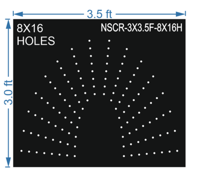 HCR61	3X3.5 FEET 8X16 HOLES HALF CIRCLE TOTAL HOLES=128 SUN