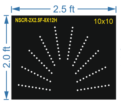 HCR49	2X2.5 FEET 10X10 HOLES HALF CIRCLE TOTAL HOLES=100 SUN