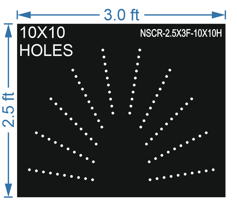 HCR51	2.5X3 FEET 10X10 HOLES HALF CIRCLE TOTAL HOLES=100 SUN