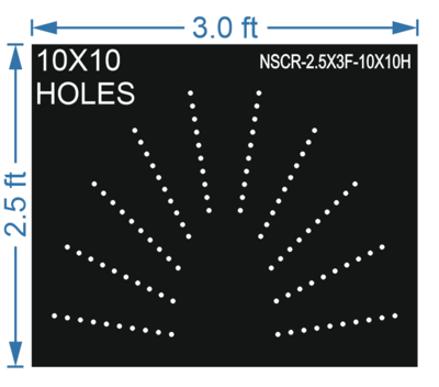 HCR51	2.5X3 FEET 10X10 HOLES HALF CIRCLE TOTAL HOLES=100 SUN