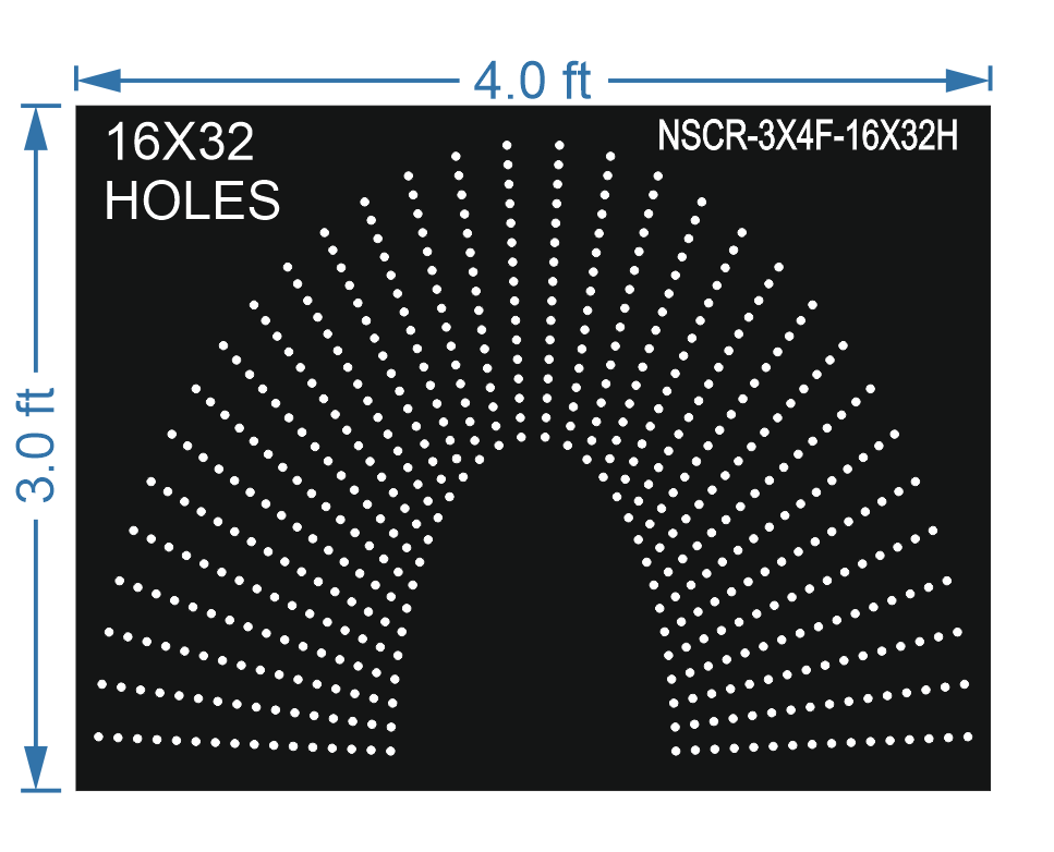 HCR56	3X4 FEET 16X32 HOLES HALF CIRCLE TOTAL HOLES=512 SUN