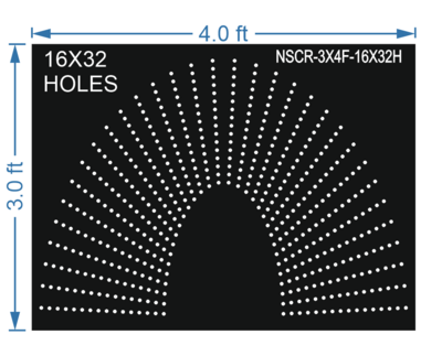 HCR56	3X4 FEET 16X32 HOLES HALF CIRCLE TOTAL HOLES=512 SUN