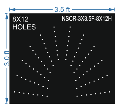 HCR65	3X3.5 FEET 8X12 HOLES HALF CIRCLE TOTAL HOLES=96 SUN