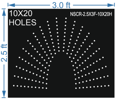 HCR54	2.5X3 FEET 10X20 HOLES HALF CIRCLE TOTAL HOLES=200 SUN